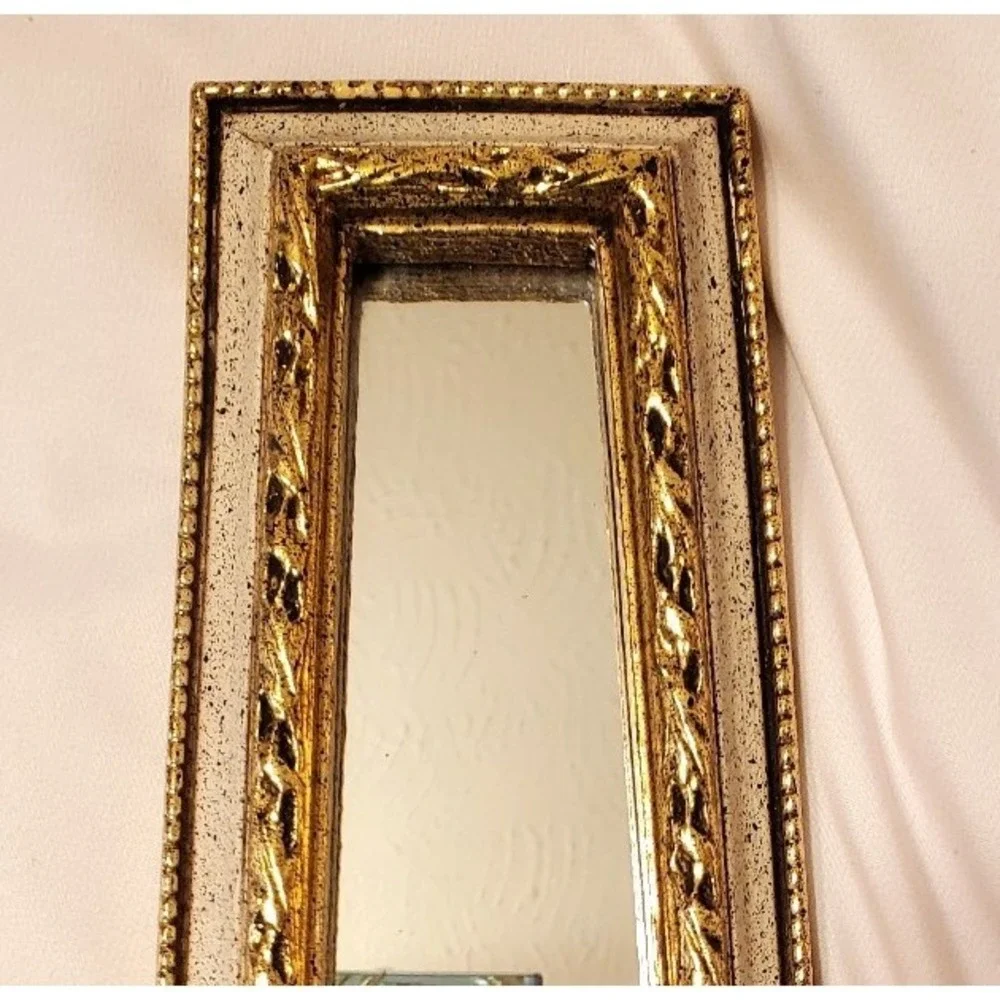 Vintage E.A. Riba Co. Gold Keyhole Mirror - Mid-Century Brooklyn NY Accent